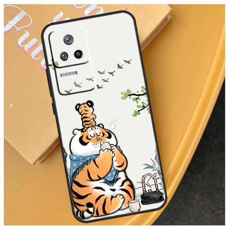Мультяшный Толстый Тигр Чехол Для Xiaomi 17 Pro Max 15 14 Ultra 13T 14T 15T POCO X7 Pro X5 X6 F6 F5 F7 F8 Ultra Case