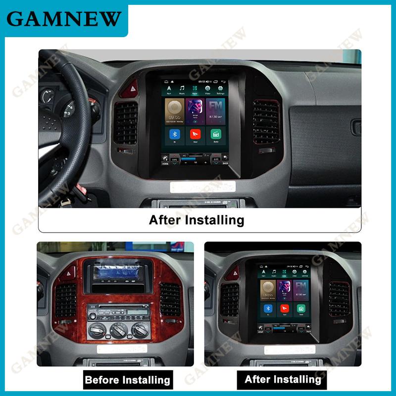 9.7 Inch 2 Din Car Radio Fascias For MITSUBISHI V73 PAJERO 2004-2011 Tesla Style Multimedia Frame Video Player Panel Trim