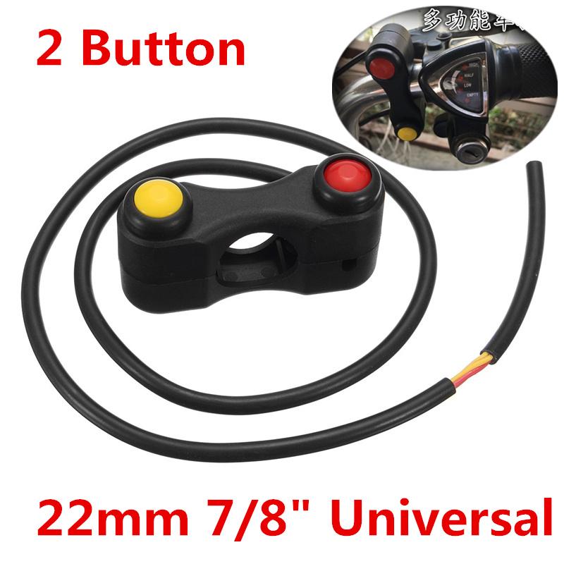 1PCS 7/8" 2 Button Array 22 mm Handlebar Mount Switches Black 014001-0033