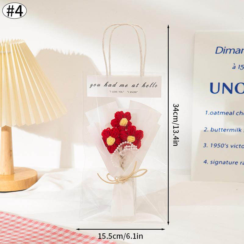 Мини-вязаный букет для подруги, креативный подарок на день рождения ко Дню святого Валентина, искусственный небольшой букет, подарок на свадьбу