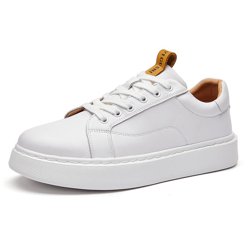 Men's leather casual shoes, new spring board shoes, wear-resistant versatile board shoes