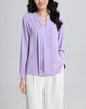 SPRING SEAON Long Sleeve Chiffon Blouse with Tucked Loose Plus Sizes Suitable for Size L Women's V-Neck Detail, Fit, Available, Suits, Office,