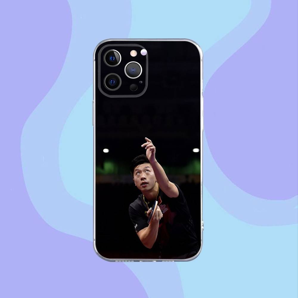 Чехол для телефона игрока в настольный теннис Ма Луна Для iPhone 16,15,14,13,12,11 Pro,Max,Plus,X,XS,XR,SE,Mini Прозрачный Силиконовый Мягкий
