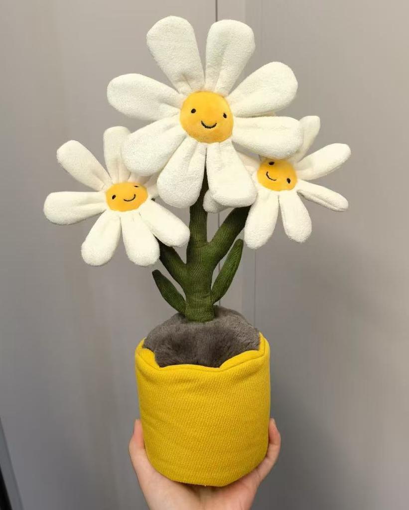 Jc Plush Potted Plant Decor Toy Sunflower Daisy Drop Stuffed Soft Comfortable Doll Home Decoration Trendy Toy Jc Plush Gift