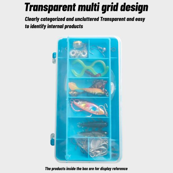 Clear Fishing Lure Box Double-layer Multi-Compartments Portable Waterproof Heavy Duty Artificial Fishing Bait Accessories Organizer