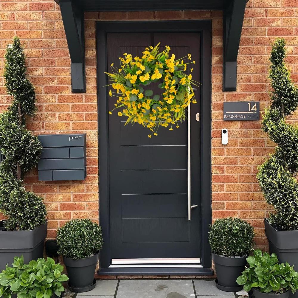 45 см маленький венок из ромашек домашний декор весенний венок красочный цветочный венок материал ручной работы для семейного сбора декор дверей и магазинов праздничные принадлежности