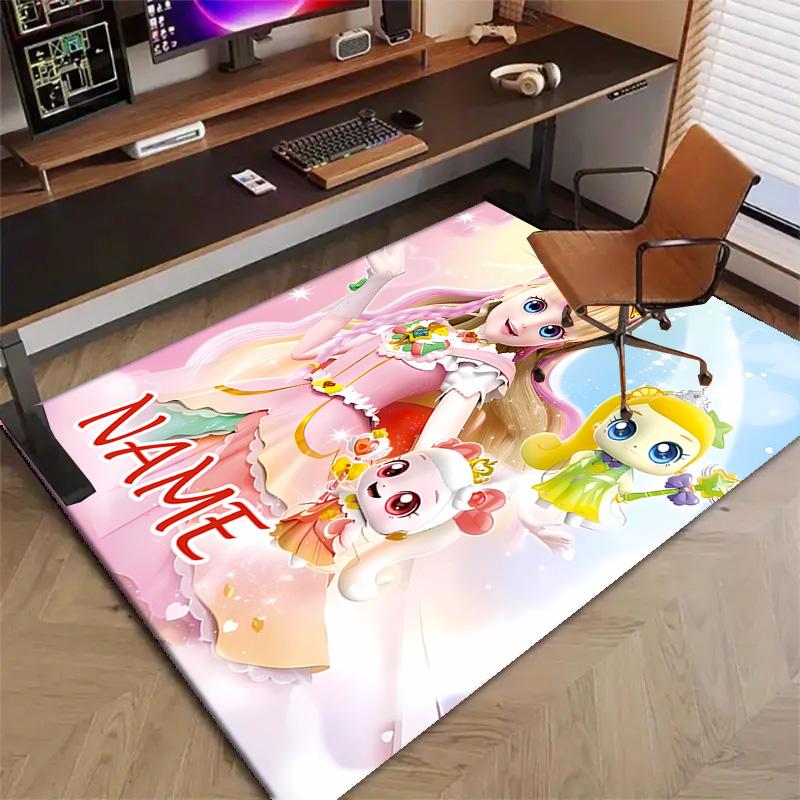 Custom Catch Teenieping Magic Sweetheart Коврик с персонализированным именем, Моющийся полиэстеровый коврик для прихожей, Подарок на Рождество, Пасху, День благодарения