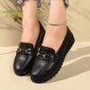 Mom Shoes Spring/Fall Style Soft-Sole Anti-Slip Flat Work Shoes for Middle-Aged and Elderly Women - Black Casual Versatile