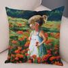 Милый мультяшный детский чехол на подушку Декор Харадзюку Живопись маслом Леди Наволочка для дивана Дома Мягкий плюшевый Наволочка-подушка