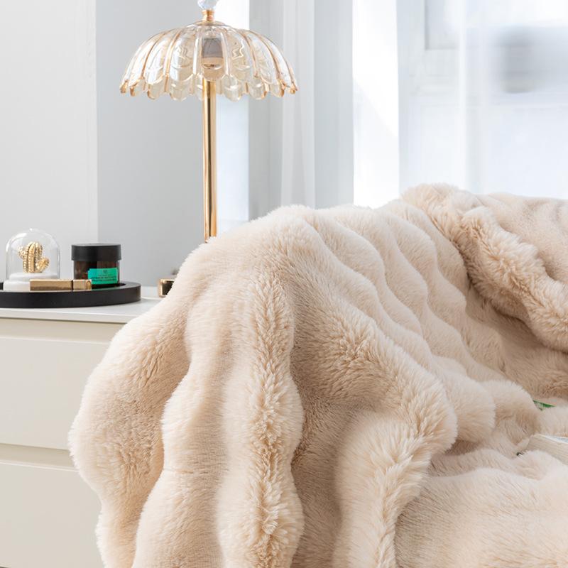 70x100cm Imitation Rabbit Plush Blanket Winter Warm Soft Throw Fur Blankets Comfortable Bed Sheet Sofa Nap Blanket High Quality