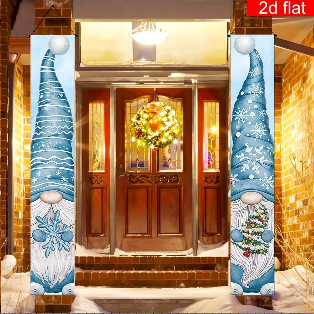 Merry Christmas Couplet Banner Gnome 1 Pair Polyester Indoor Outdoor Decor