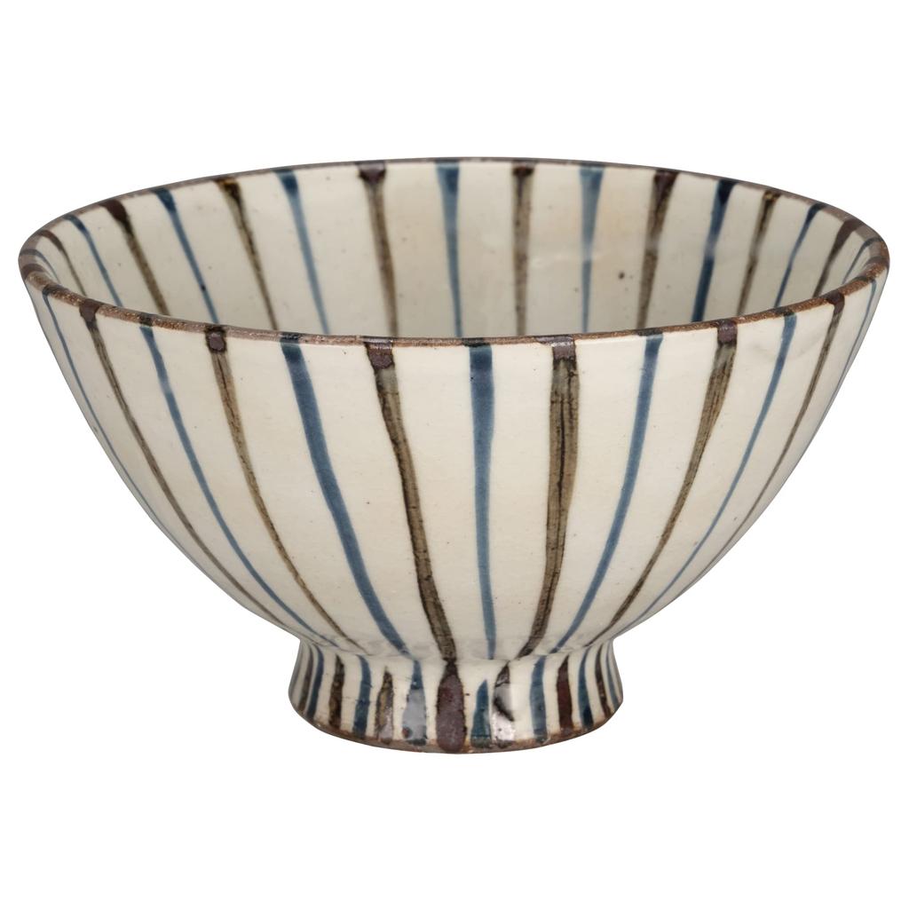Tatara Rice Navy Mino Tokusa Japanese Product Number 030150 Bowl, Blue, Ware, Two-colored Pattern, Straw-patterned Design, Hand-painted, Pottery,