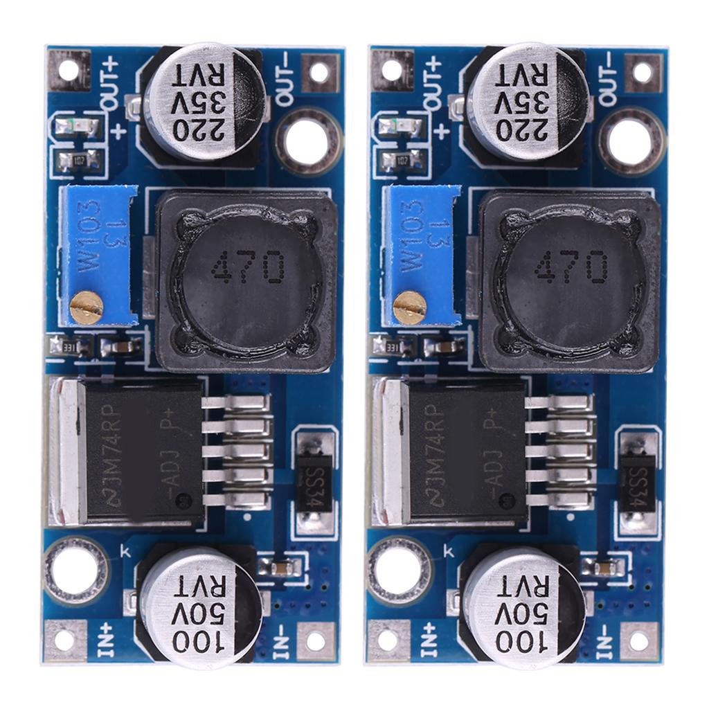 2 шт. — регулируемые понижающие модули питания, преобразователи 3,2–35 В в 1,25–35 В, 3 А