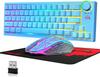 Gaming Keyboard and Mouse RGB 4000mAh High Quiet Compatible with Japanese Instruction Manual Included Set, Tenkeyless, Wireless, 60% Wireless, Thin,