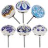 Cabinet Hardware Embedded Cabinet Handle Blue and White Porcelain Pattern 6Pcs