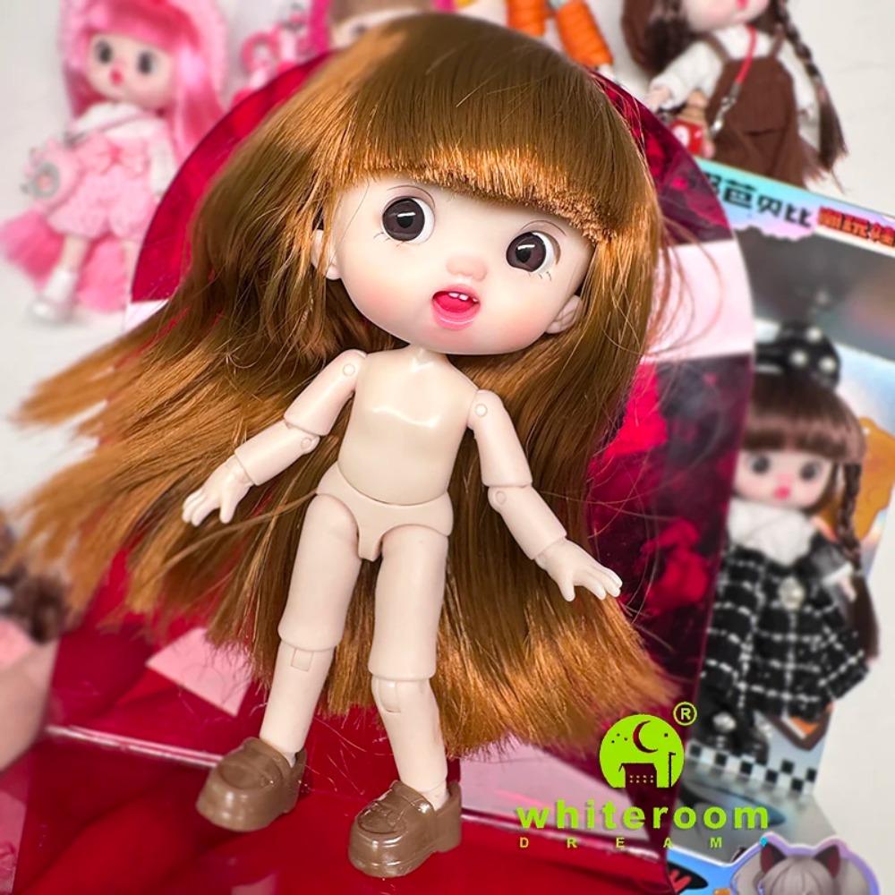 Милая Мини кукла BJD Девочка Мальчик Лысая голова Ob11 1/12 Голая DIY Игрушки Ручной работы Куклы Полное тело Зеленые Синие глаза Арт Кукла Аксессуары Искусство
