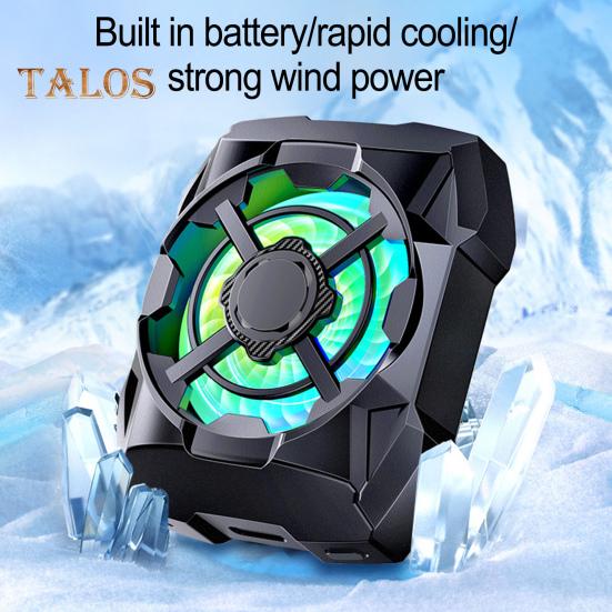 Rechargeable Phone Radiator Low-Noise Wireless Magnetic 3 Speeds Adjustable Gaming Phone Cooling Fan with LED Lights