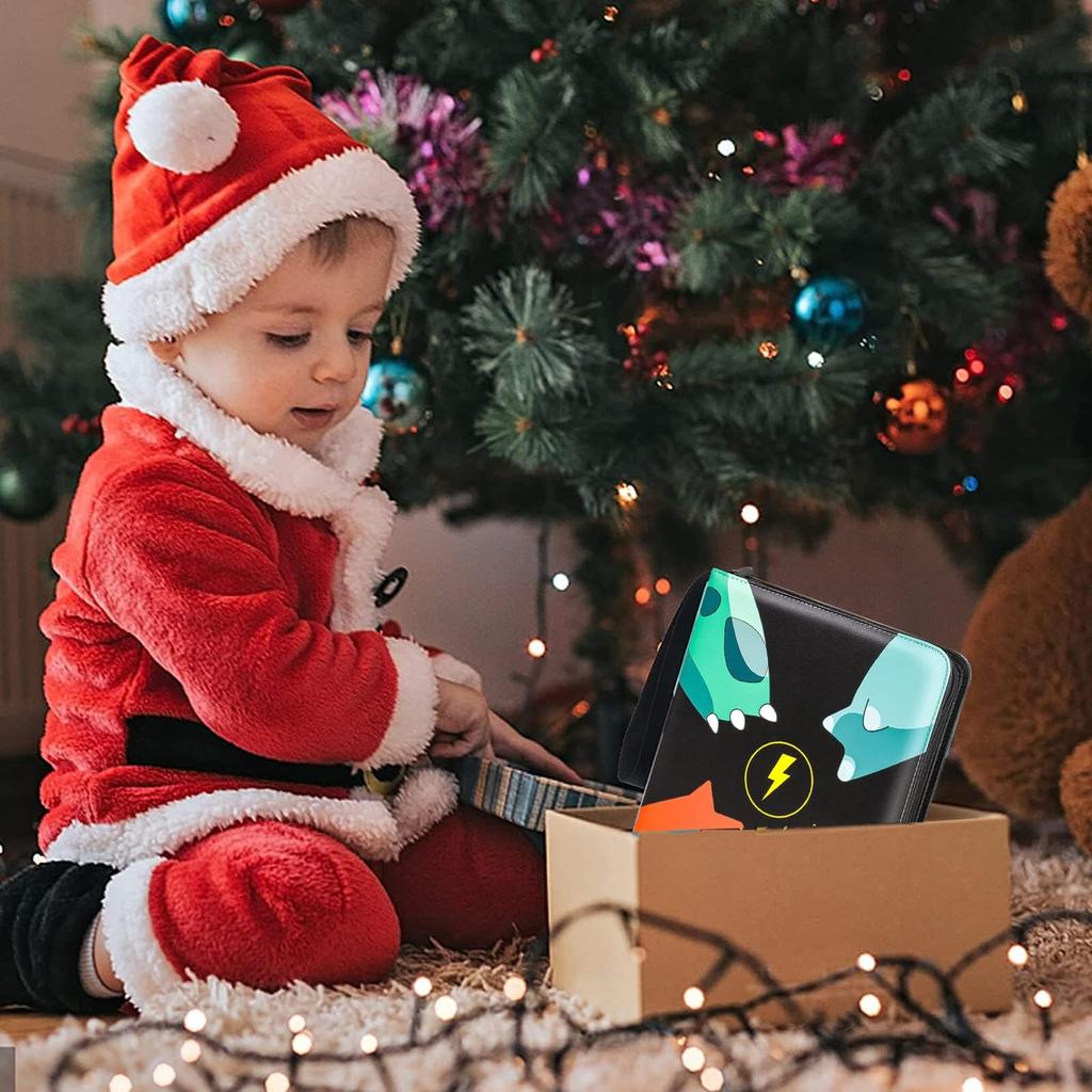 Папка для коллекционных карточек Папка для карточек с 4 карманами Может вмещать 400 карт Популярно для хранения коллекционных карточек и карточных игр Подарок на день рождения/Новый