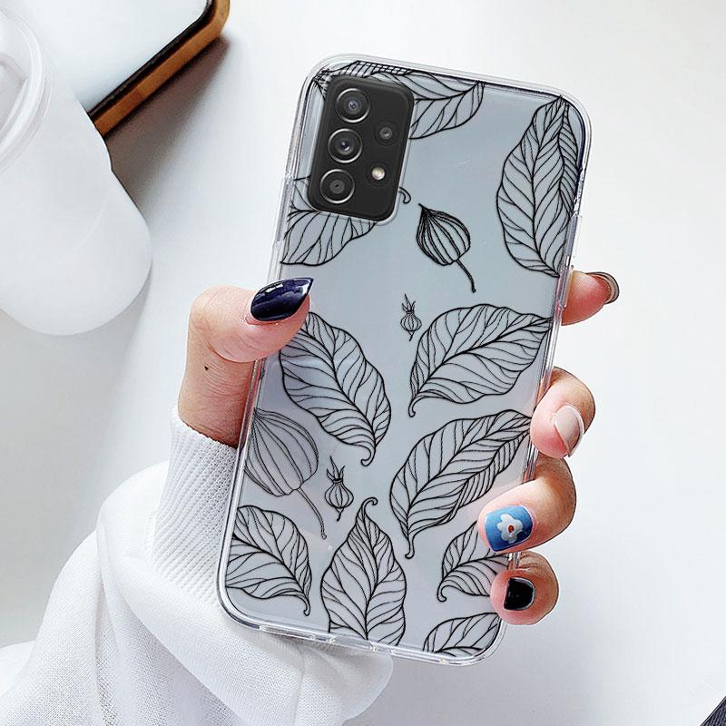 Чехол для телефона Samsung A52s A52 Цветочный силиконовый чехол для Samsung Galaxy A52 Fundas Coque Прозрачный мягкий Capas Цветочный TPU
