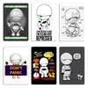 Good Grief DON'T PANIC Marvin Cute Hitchhikers Guide To the Galaxy and the Life Droid Project Metal Printing Tin Sign Poster