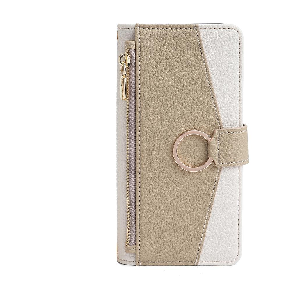 Magnetic Card Slot Mirror Leather Case for Iphone 16 Pro Max 16E 15 Plus 14 13 12 11 Long Hardware Chain Zipper Crossbody Wallet