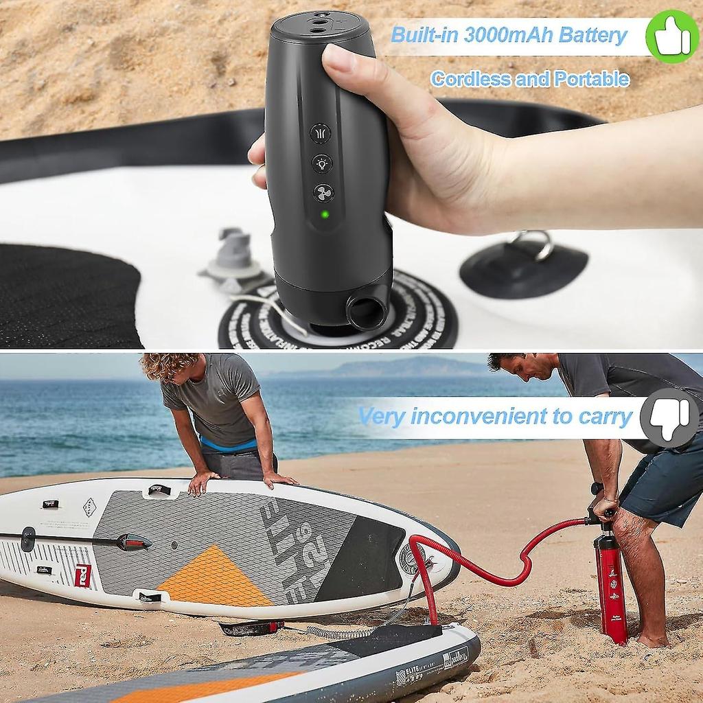 Электрический воздушный насос 20 фунтов на квадратный дюйм, электрический насос с 7 насадками и адаптером, быстрый насос/дефлятор 2-в-1 для надувных лодок/каяков