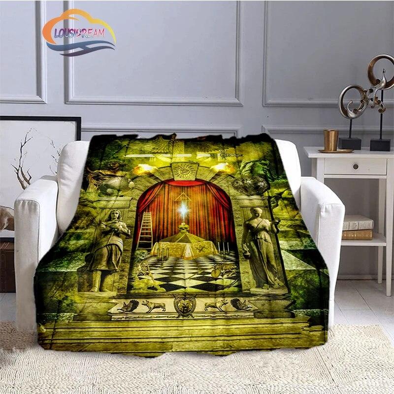 Модное масонское одеяло Северной Европы, портативное масонское одеяло, фланелевое теплое фланелевое одеяло для четырех сезонов, походное одеяло