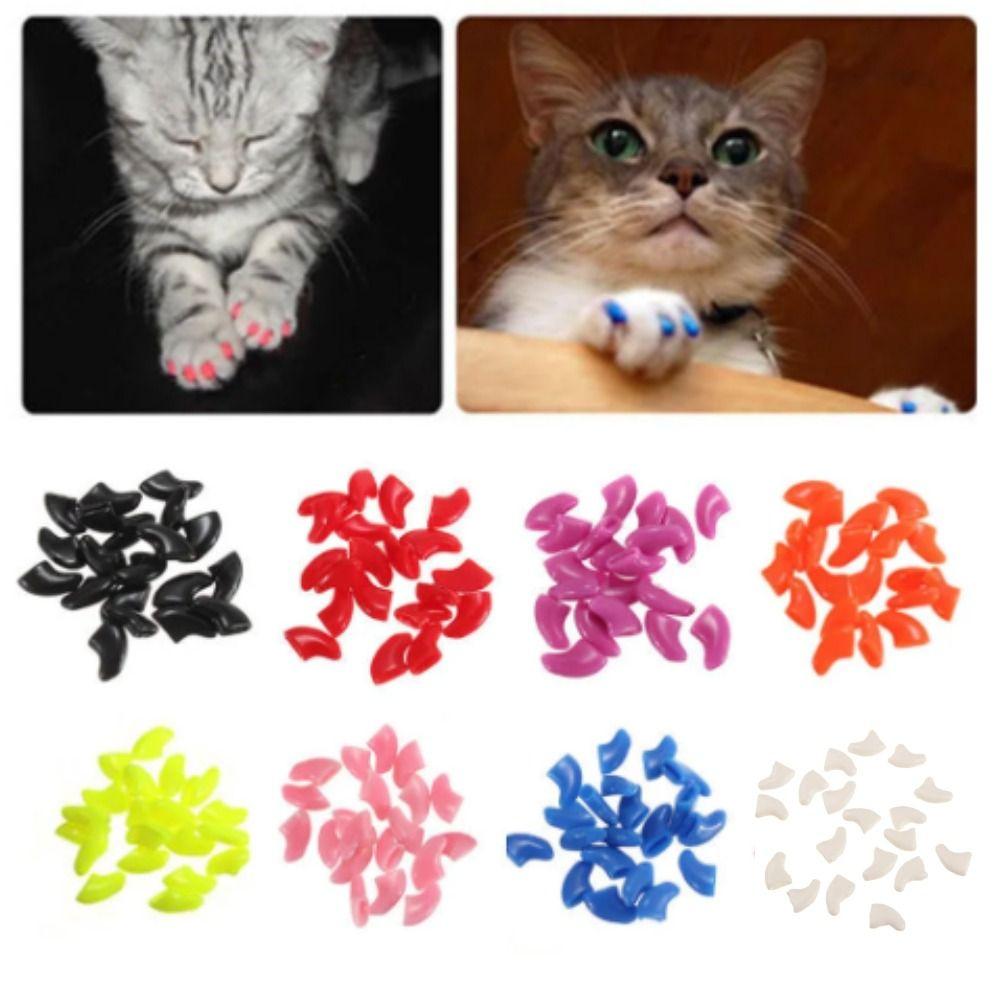 Силиконовые колпачки для когтей для кошек Мягкие колпачки для ногтей Цветные колпачки для ногтей питомца Подарок Защита для когтей питомца