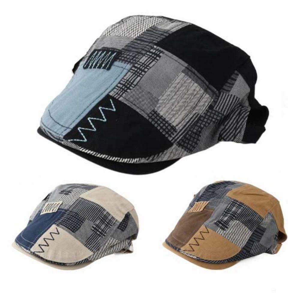 Adjustable Irregular Plaid Beret Headwear Casquette Ivy Cap Fashion Men Baseball Cap Sports