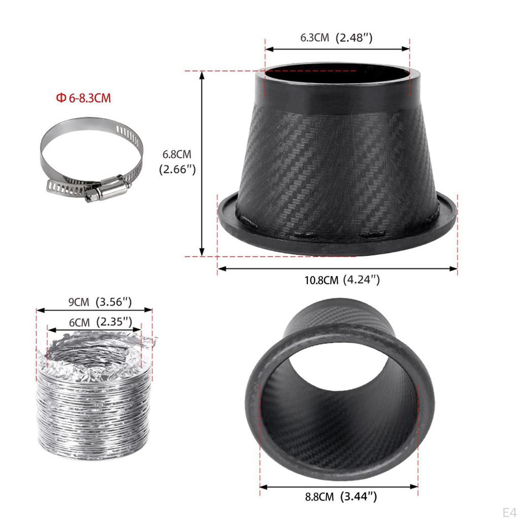 Cold Air Intake Kit with Hose Clamp Car Filter