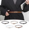 Women Belt Imitation Leather Adjustable Thin Waistband Solid Color Dresses Shirts Tops Waist Belt Versatile Fashion Accessory