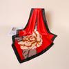 New 90-Color Satin Flower Printed Square Scarf Vintage Style Summer Sunscreen Baotou Decorative Scarf