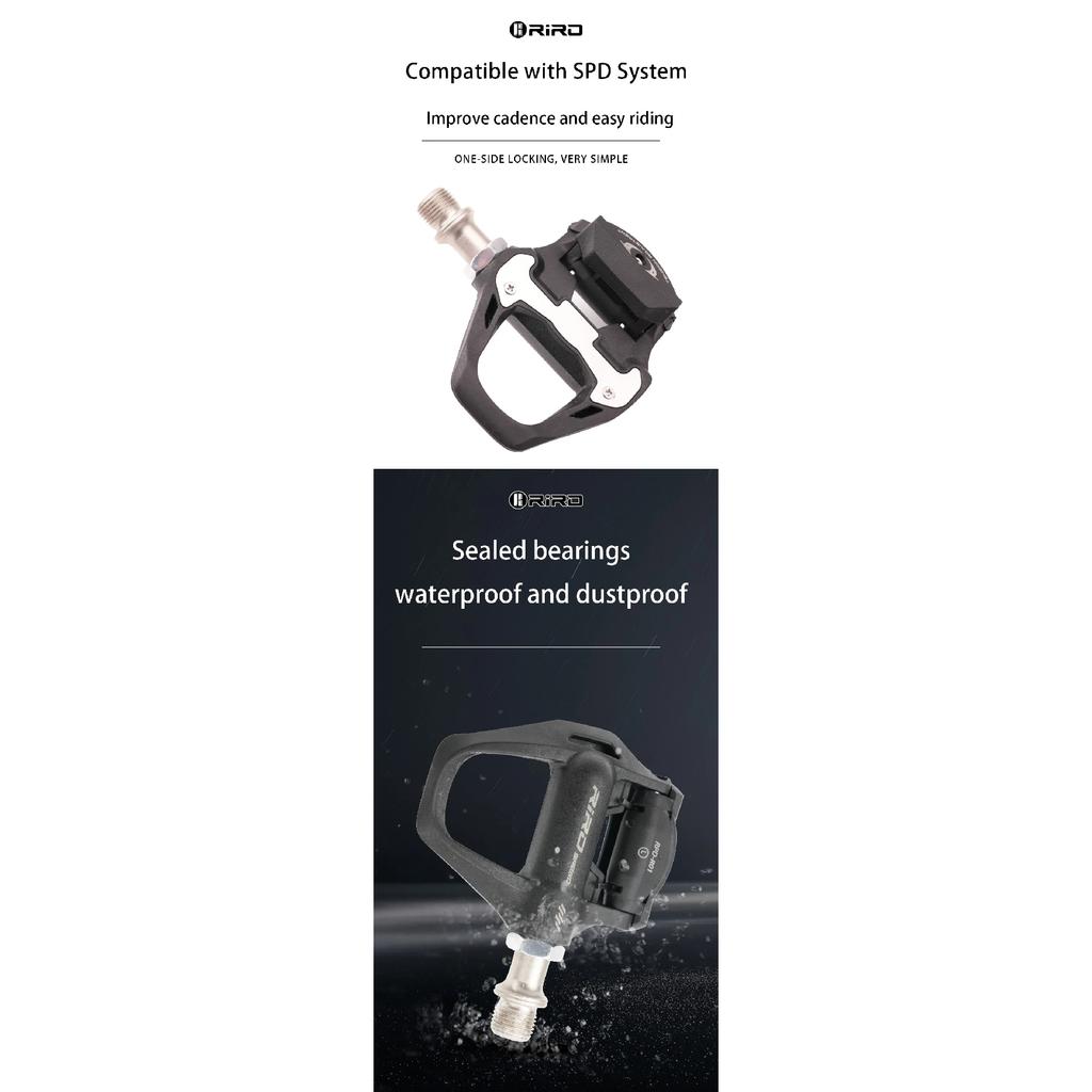 RIRO automatic road bike pedals Self-Locking nylon pedals with Cleat For Shimano SPD System black ultralight road bike pedals