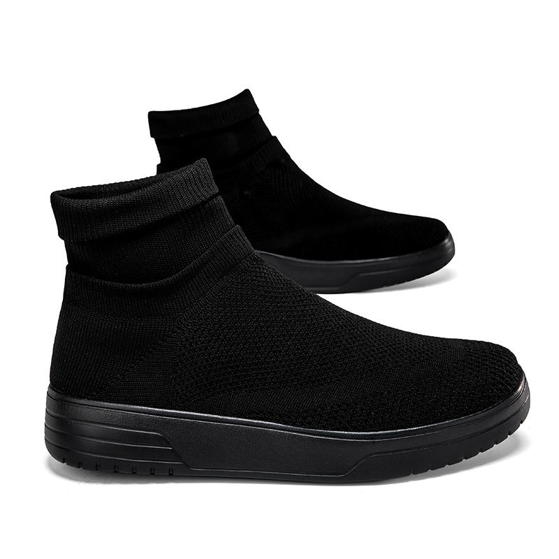 Women Casual High Top Platform Sneakers Slip On Socks Shoes Couple Flats for Men