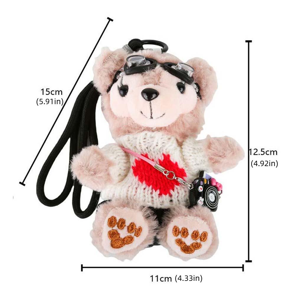 Bag Pendant Pilot Bear Keychain Stuffed Animal Plush Bear Dolls  Decoration