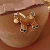 Snowflake Zinc Zinc Alloy Horse Brooch Drip Oil Brooch Animal Lapel Pins  Jewelry Accessories
