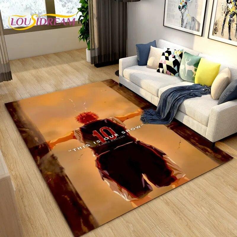 Баскетбольный коврик Куроко с героями мультфильмов, ковер для гостиной, спальни, дивана, коврик для украшения, детский нескользящий напольный коврик