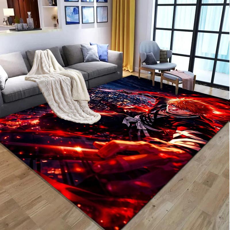 BLEACH Pattern Rug, Indoor/Outdoor Mat, for Picnic, Gameroom, Bedroom, Office, Living Room, Home Decor Carpet, Birthday Gift
