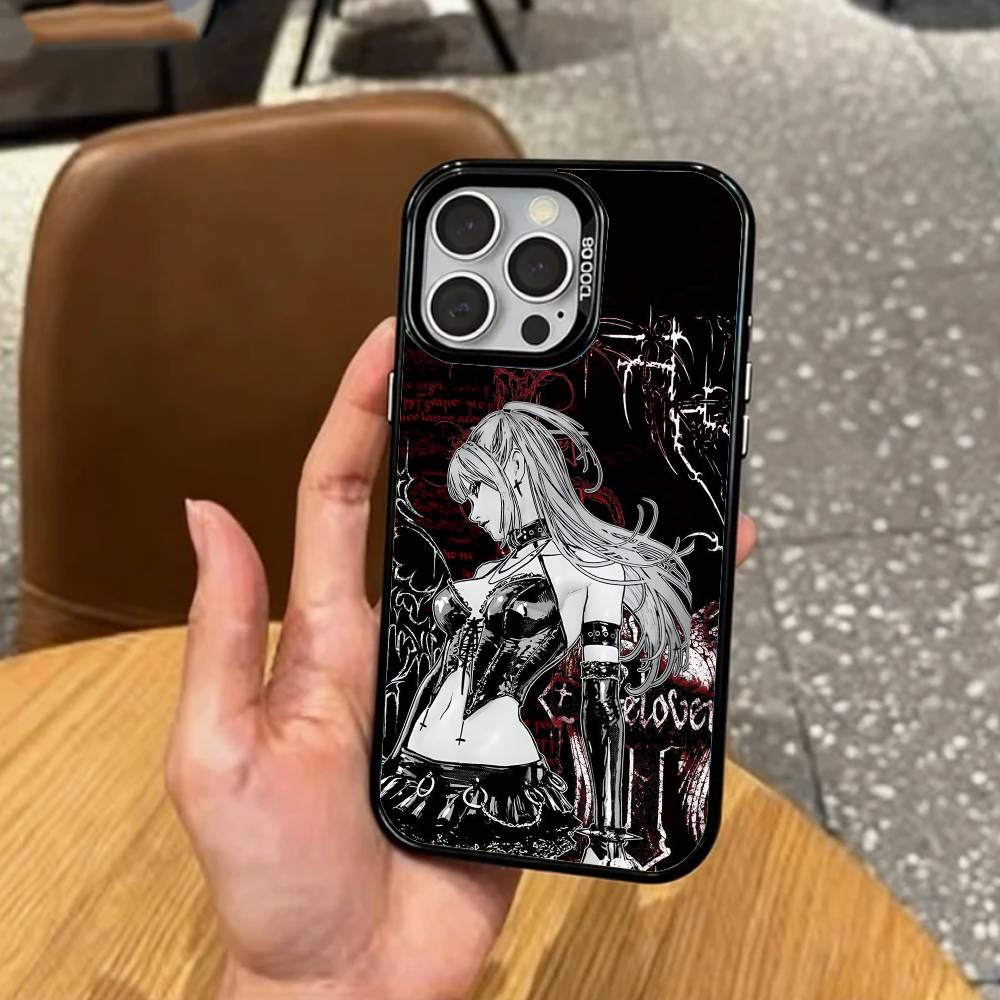 Misa anime D-Death N-Note    Phone Case For iPhone17,16,15,14,13,12,11 Plus,Pro Max Colored Silver Plated Inside Cover
