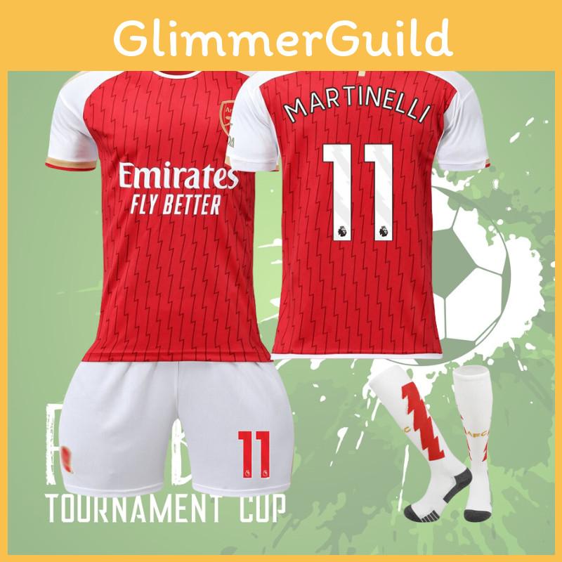 2023-24 Arsenal Home 7 Saka 8 Elneny 9 Jesus 11 Martinelli Football Jersey Sports Apparel For Kids