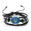 Трезубец Винтажный Рунический Узор Символ Шарм Браслет Ручной Работы Стеклянный Камень Многослойные ПУ Кожаные Браслеты Наручный Браслет Унисекс Ювелирное Изделие Подарок