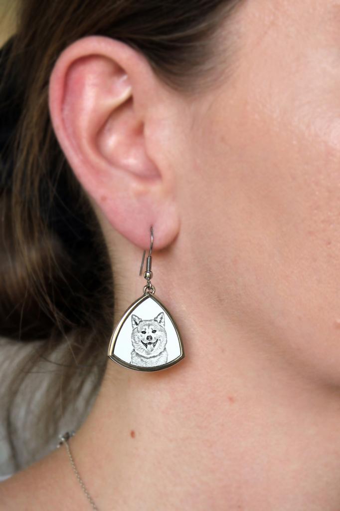 Akita, Akita Inu – Dog earrings, hanging earrings with a picture | Art-Dog