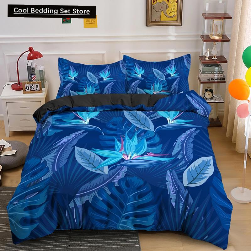 Комплект постельного белья «Природа» с изображением тропических зеленых листьев, джунглей и растений, пододеяльник с 3D-ботаническим рисунком из полиэстера