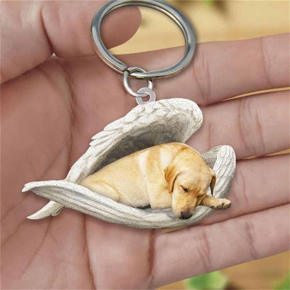 Gift Sleeping Angel Keyring For Women Animal Keychain Dog Key Chains Dog Pendant Car Keyring