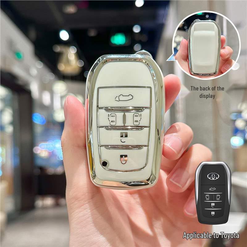 Silver Edge Key Case for Toyota Models: Corolla, RAV4, Camry, Vios, Highlander