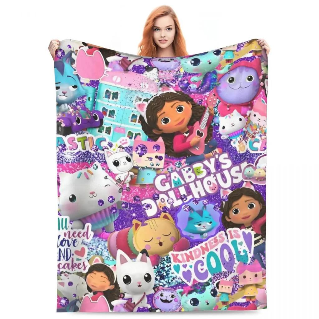 Милые одеяла для кукольного домика G-Gabbys Girl из флиса Весенне-осеннее Волшебный дом Дышащее Мягкое Одеяло-плед для Кровати Дивана Коврик Кусок