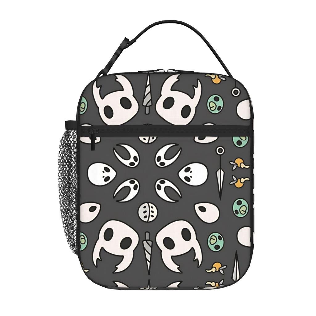 1 Piece Zipper Closure Dark Fantasy Storage Bag Pocket Hollow Knight School Lunch Food Box Reusable For Lunch Food Bag