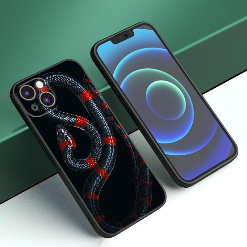 Чехол для телефона Animal Snake для Apple iPhone 12 13 Mini 11 14 15 Pro Max 7 8 Plus X XR XS SE 2020 2022 черный силиконовый чехол