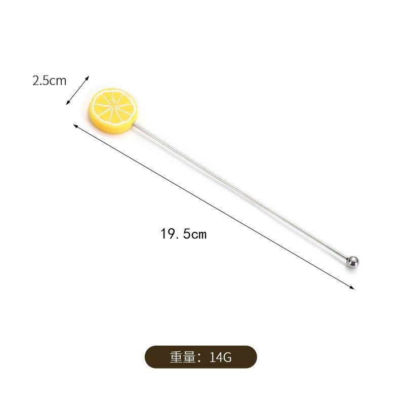Bar Mixing Stirring Rod Fruit Series Spoon Cocktail Spoon Milk Tea Stirring Spoon Stainless Steel Stirring Spoon MIT