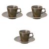 Set of 3 Rubber Brown Coffee Cups and Saucers X 8 X Cm Cups and Saucers Setomonohonpo [10.4 7.5 (180cc)]